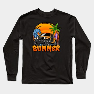 Orange Jeep Wrangler Summer Holiday Long Sleeve T-Shirt